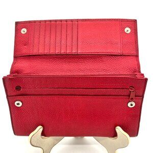 Anne Klein Pebbled Leather Wallet Multiple Compartment Zippered Coin Pocket Snap